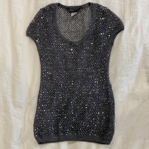 BCBG Sparkle short sleeve knit top